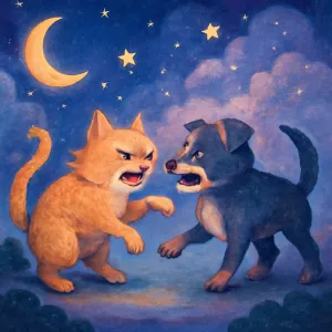 猫と犬が喧嘩している夢