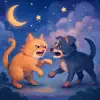 猫と犬が喧嘩している夢