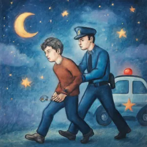 手錠をかけられて警察官に引きずられる夢