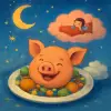 ごちそうの皿にある豚の頭が笑っている夢