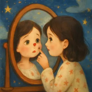 赤い点がついた自分の鼻を見ている夢